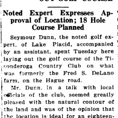Ticonderoga Golf Course history