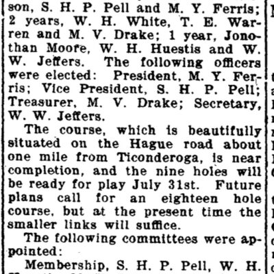 Ticonderoga Golf Course history
