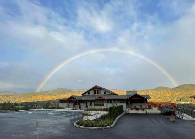 rainbow over clubhouse