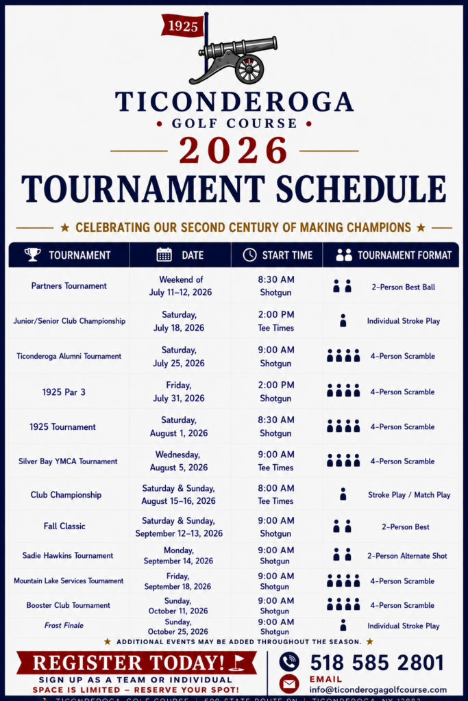 2026 Tournament Schedule