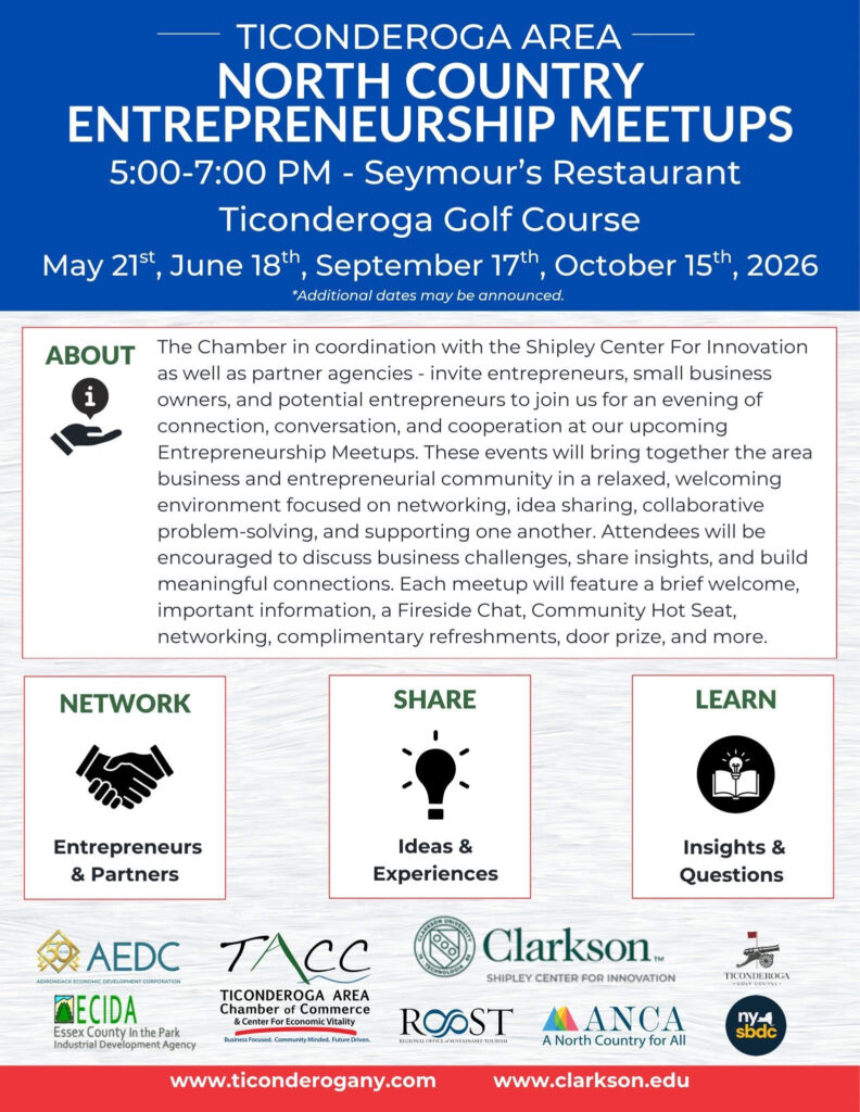 Ticonderoga Area North Country Entrepreneurship Meetup
