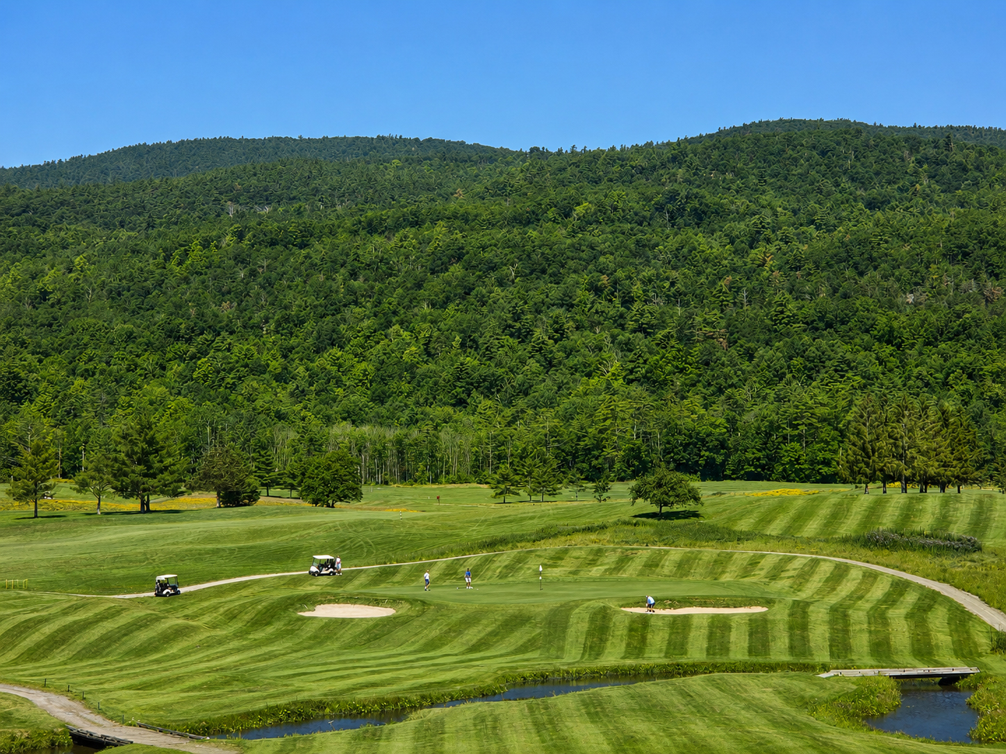 golf course with golfers on hole